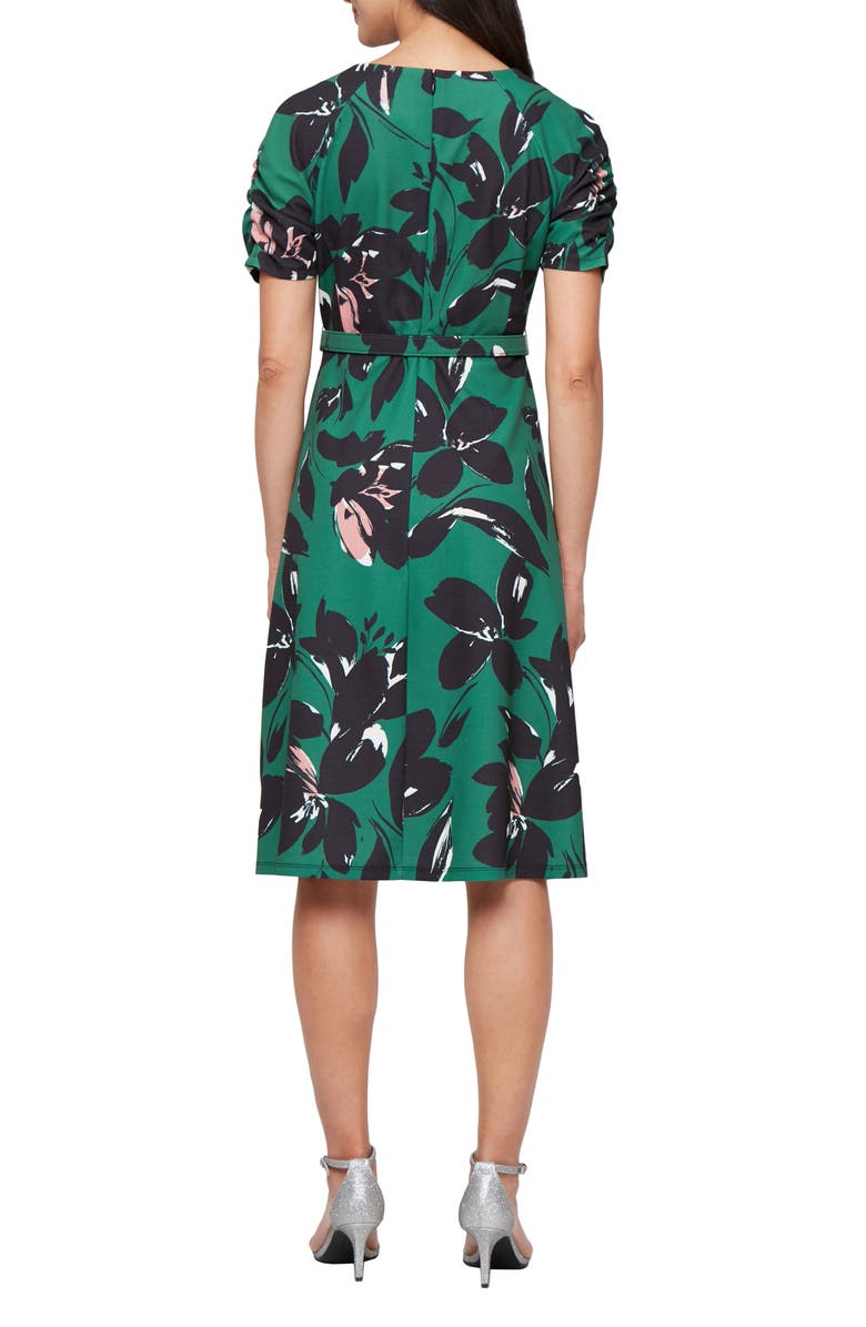 SL FASHIONS Short Sleeve A-Line Dress, Alternate, color, 