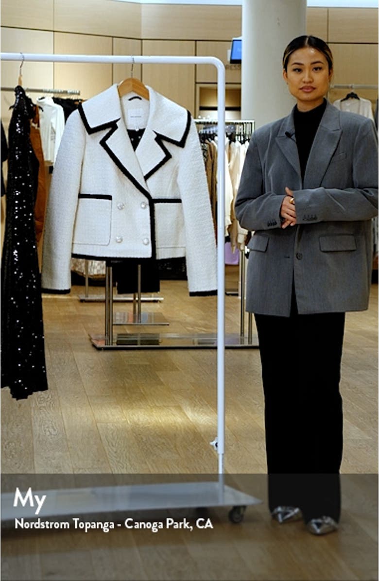 Contrast Trim Wool Blend Tweed Jacket, sales video thumbnail