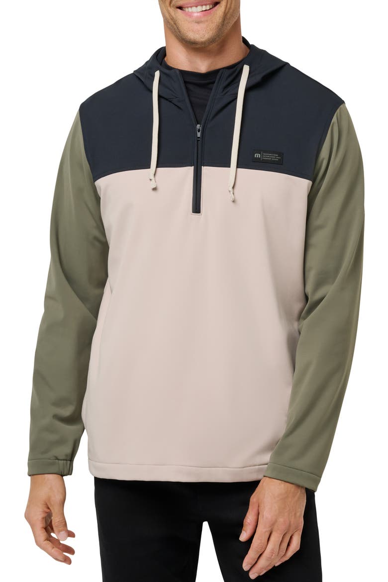 Brrrr Season Colorblock Half Zip Hoodie, Main, color, BLACK MULTI