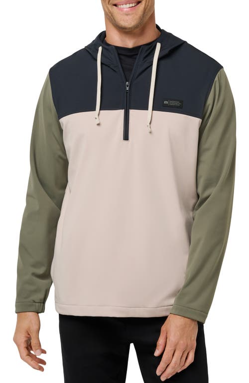 Travismathew Brrrr Season Colorblock Half Zip Hoodie In Multi