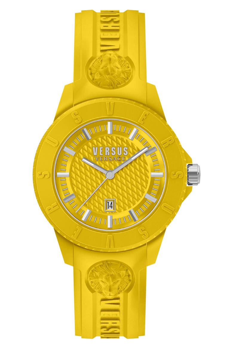 Men's Tokyo R Silicone Strap Watch, 43mm, Main, color, YELLOW