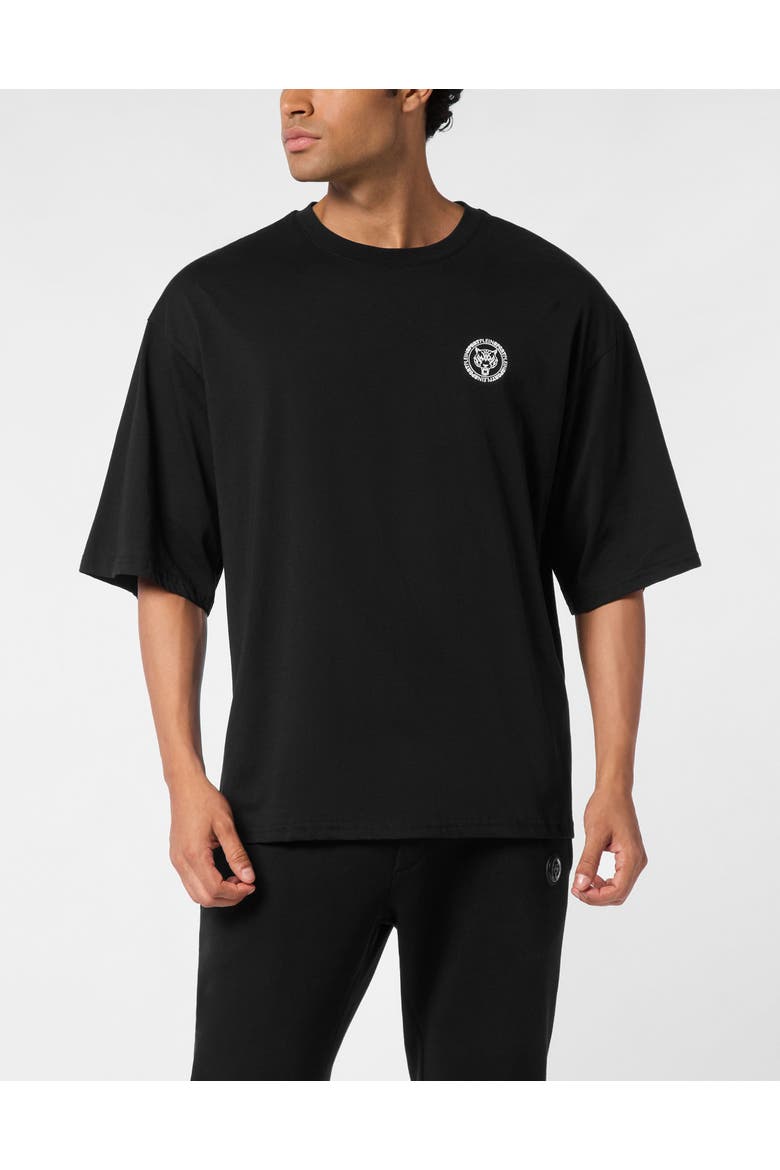 T-Shirt Round Neck Ss Athletic-Luxe Men, Main, color, black