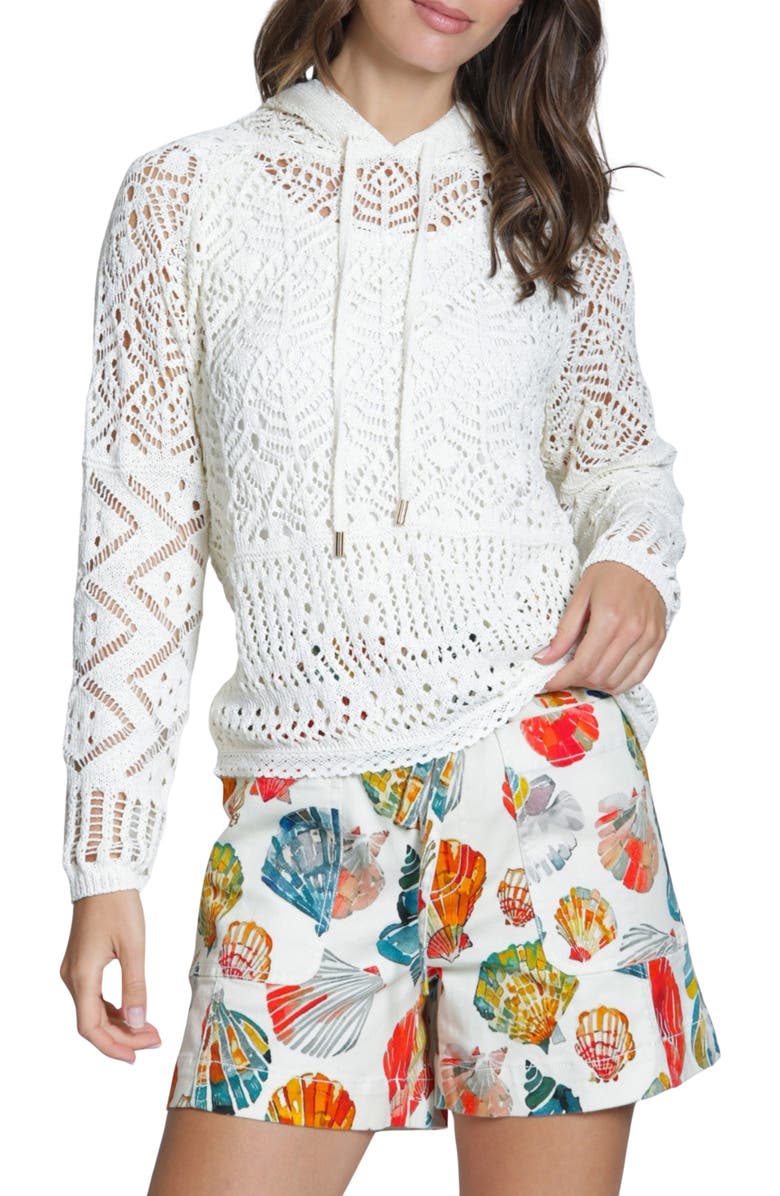 APNY Open Stitch Hoodie, Main, color, Natural