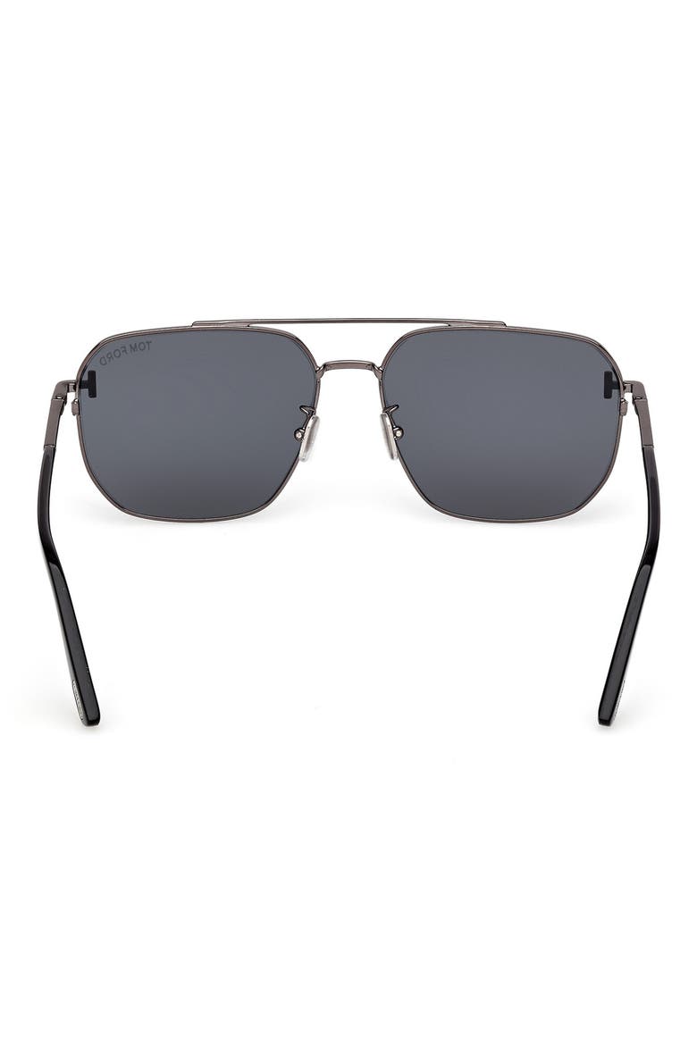 61mm Navigator Sunglasses, Alternate, color, GUNMENTAL BLACK / SMOKE