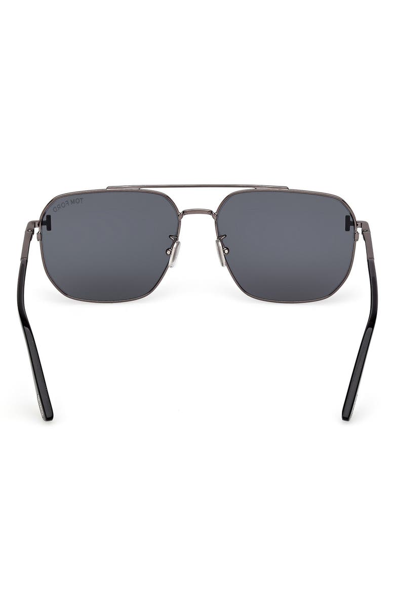 TOM FORD 61mm Navigator Sunglasses, Alternate, color, Gunmental Black / Smoke