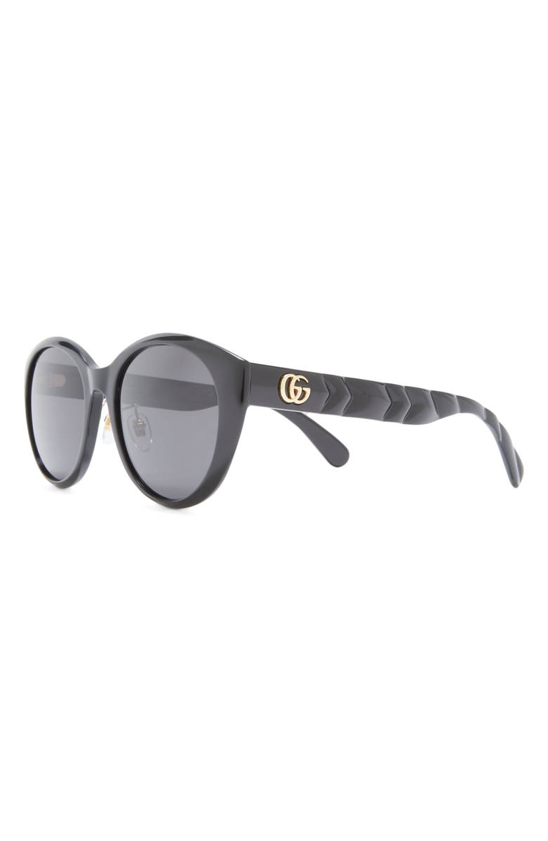 Gucci 56mm Cat Eye Sunglasses, Alternate, color, Black Black Grey