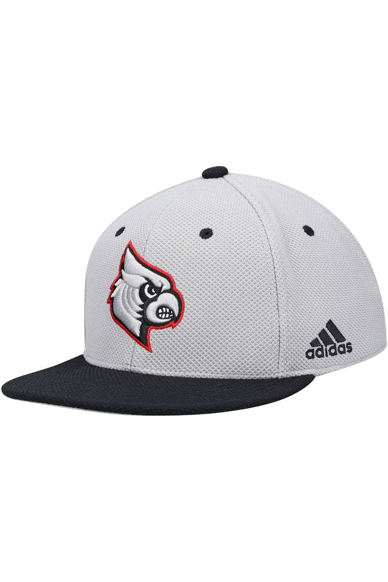 Men's adidas Gray Louisville Cardinals On-Field Baseball Fitted Hat, Alternate, color, Gray