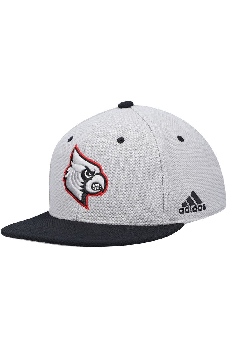 adidas Men's adidas Gray Louisville Cardinals On-Field Baseball Fitted Hat, Alternate, color, 