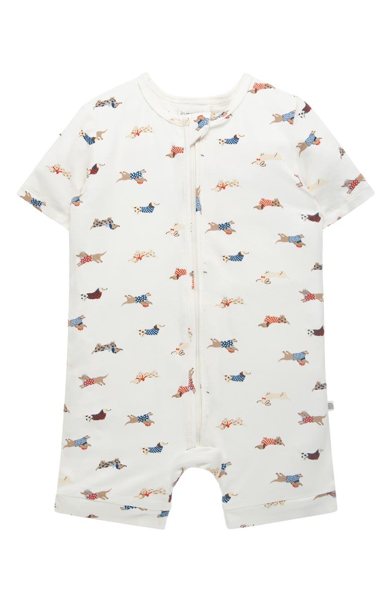 Kynd Baby Day or Night Short Sleeve Romper, Main, color, Dachshund