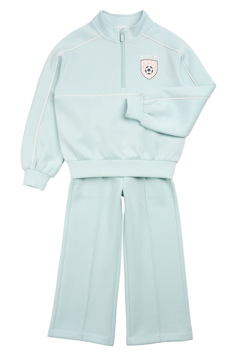 Aqua Track Half Zip Pullover & Sweatpants, Alternate, color, LIGHT TURQUOISE