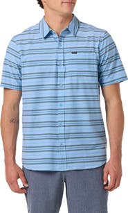 O'Neill Relaxed Fit Short Sleeve Performance Slub Button-Up Shirt