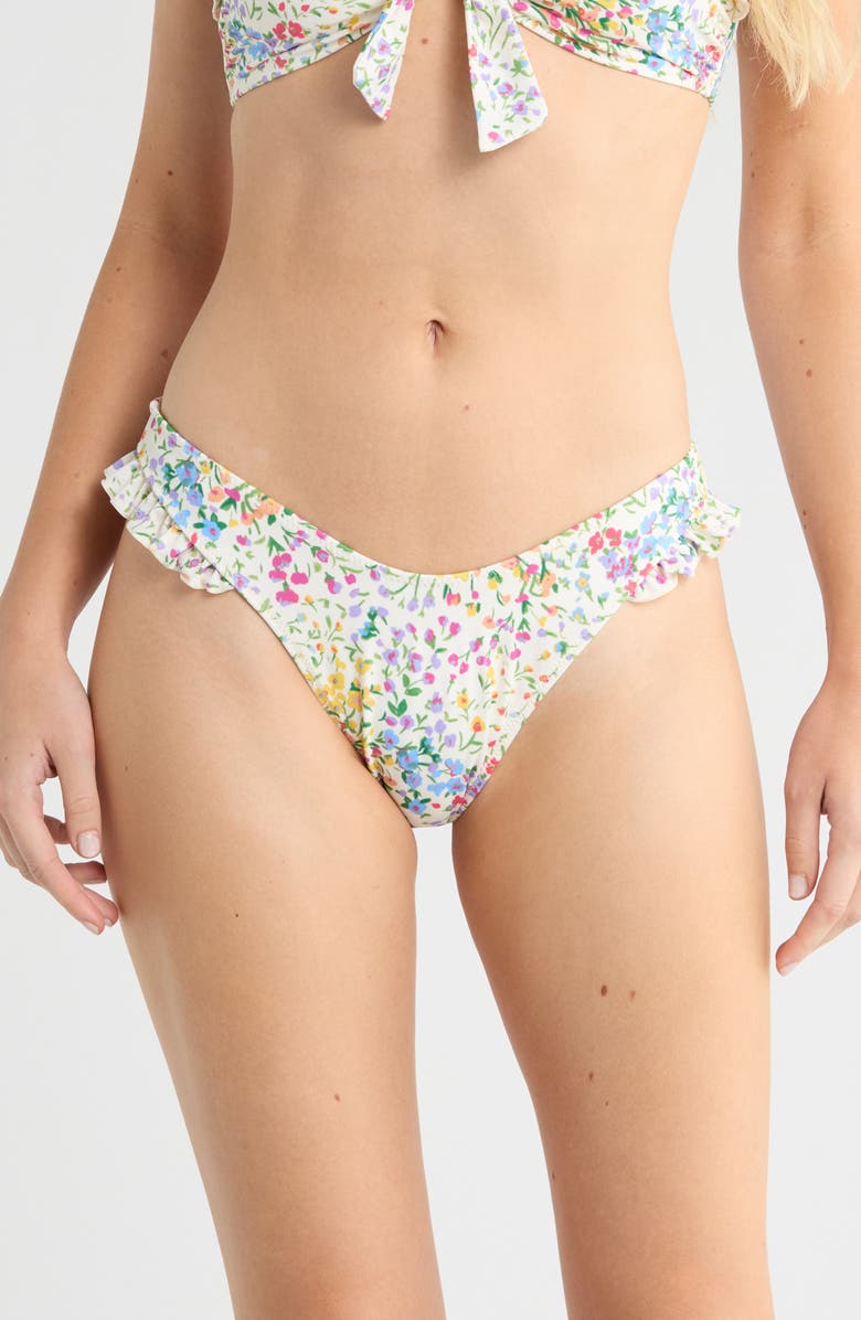 PacSun Flutter Swim Bottoms, Main, color, Wildflower