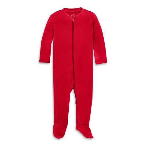 Baby Organic Zip Footie In Solid