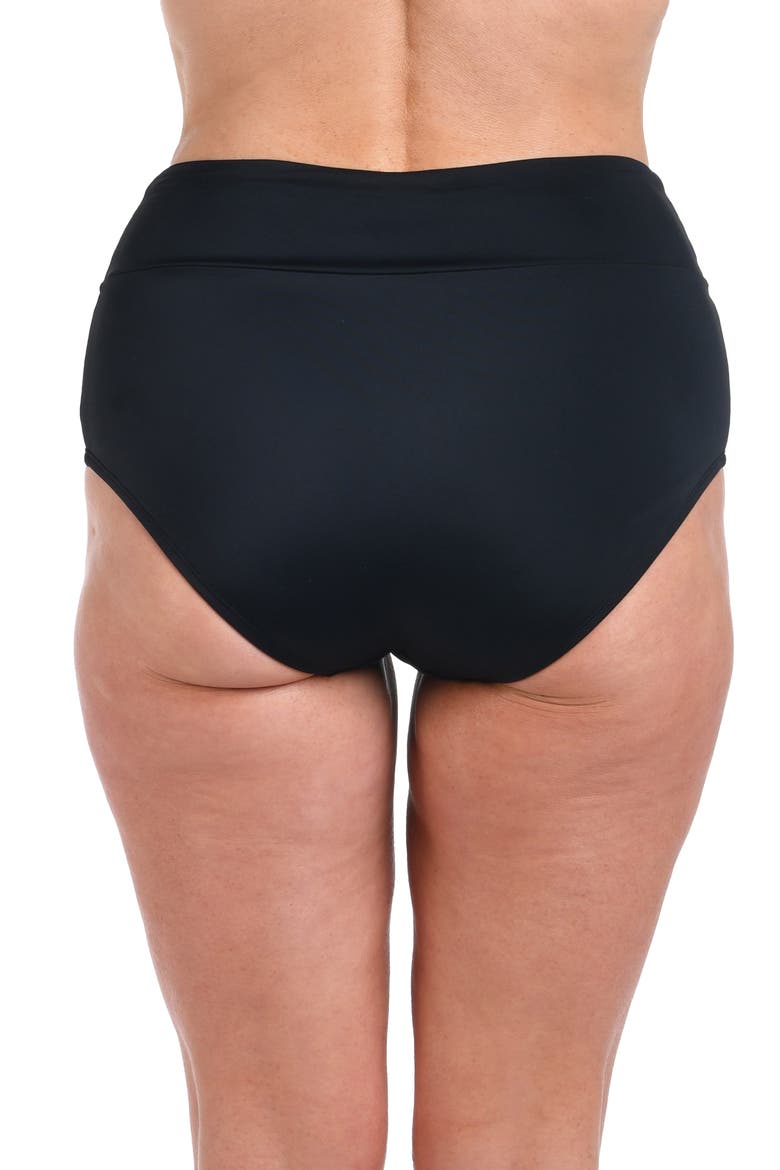 Wide Waist Bikini Bottoms, Alternate, color, BLACK