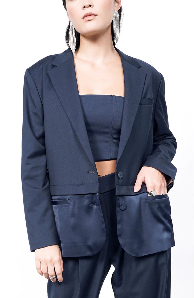 WILDFANG The Empower Cropped Convertible Blazer, Alternate, color, 