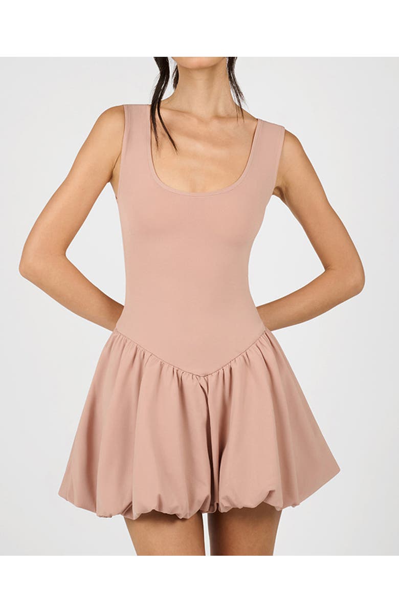 WeWoreWhat Deep V Waist Bubble Dress, Alternate, color, Rose Dust