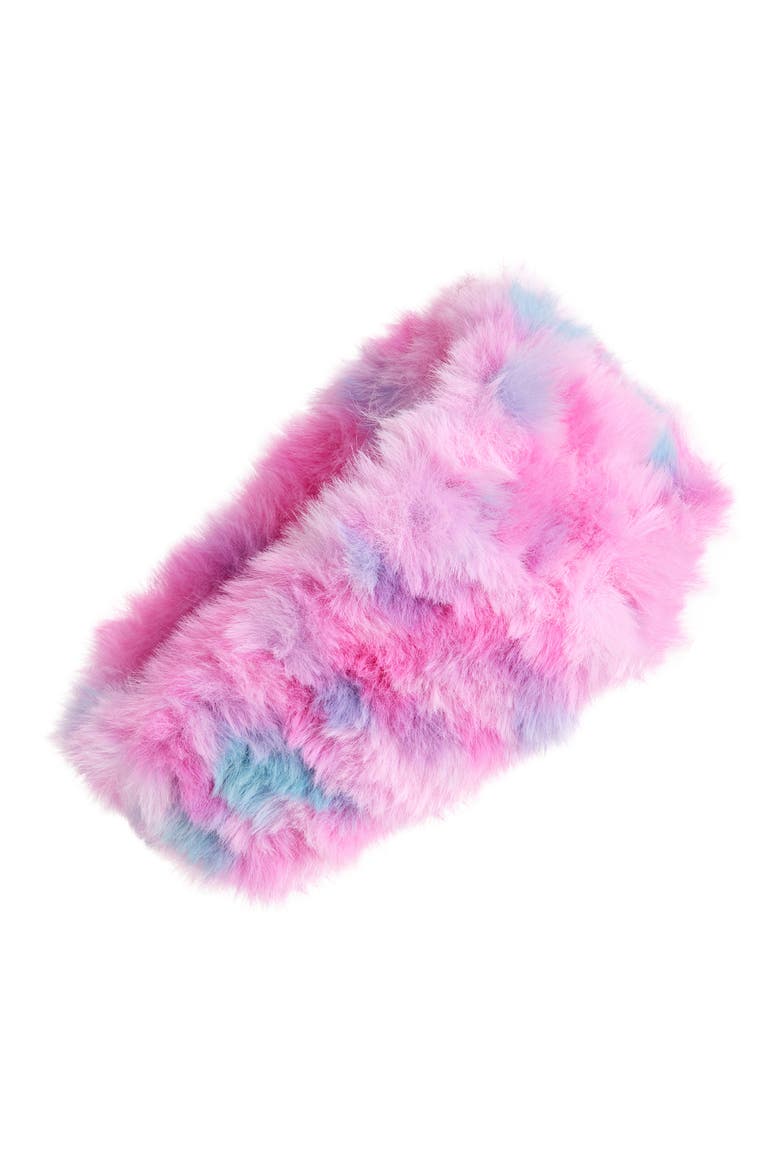Kids' Faux Fur Headband, Main, color, PINK MULTI