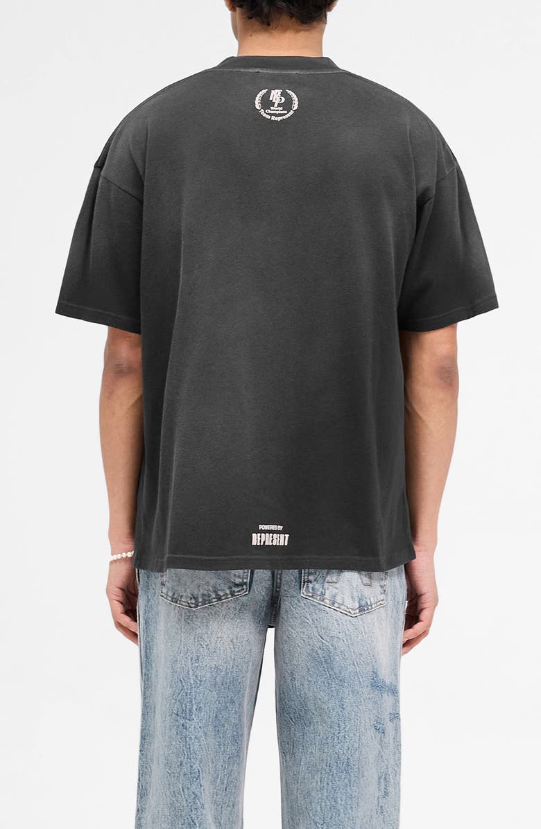 Represent World Championship Graphic T-Shirt, Alternate, color, Stained Black