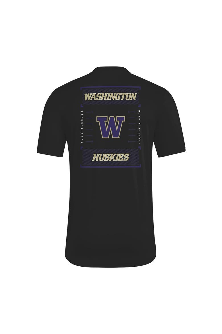 Men's adidas Black Washington Huskies Locker Football Icon AEROREADY Pre-Game T-Shirt, Alternate, color, Black