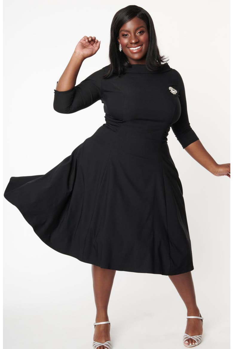 Plus Size Nicola Swing Dress, Alternate, color, Black Accent