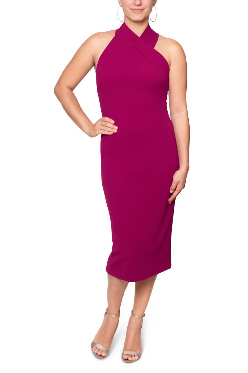 Rachel Rachel Roy Harland Crossover Halter Midi Dress In Pink