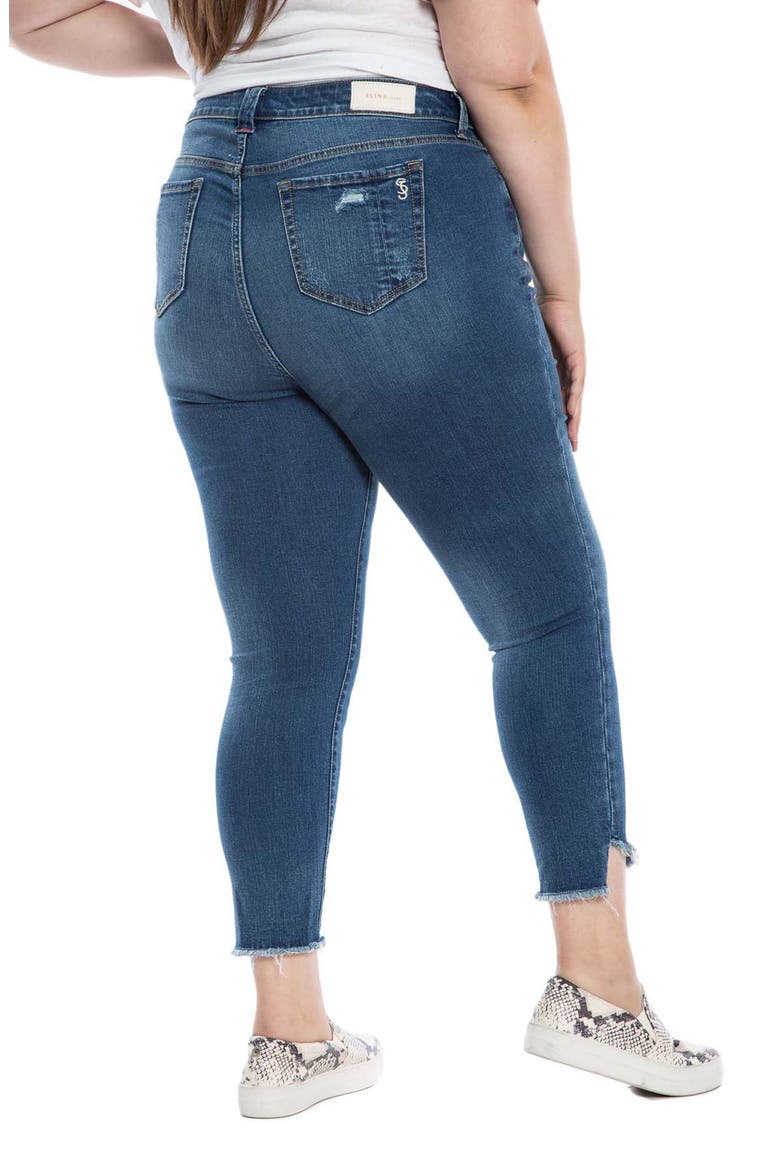 Frayed High Waist Ankle Skinny Jeans, Alternate, color, JACQUELINE