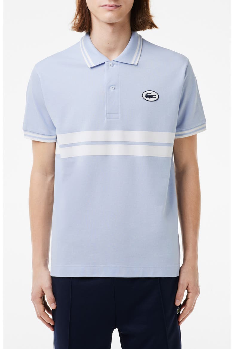 Classic Fit Stripe Piqué Knit Polo, Main, color, PHOENIX/ FARINE