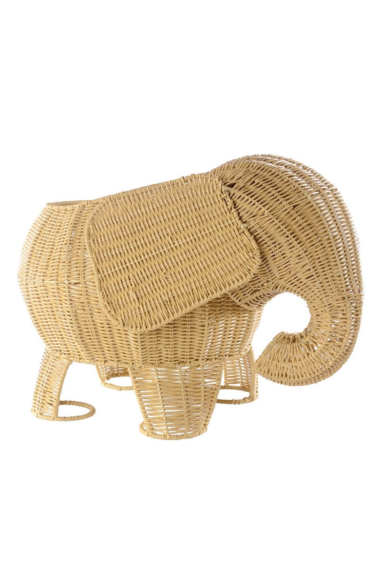 Kaplan Early Learning Company Elephant Washable Wicker Floor Basket, Main, color, Brown