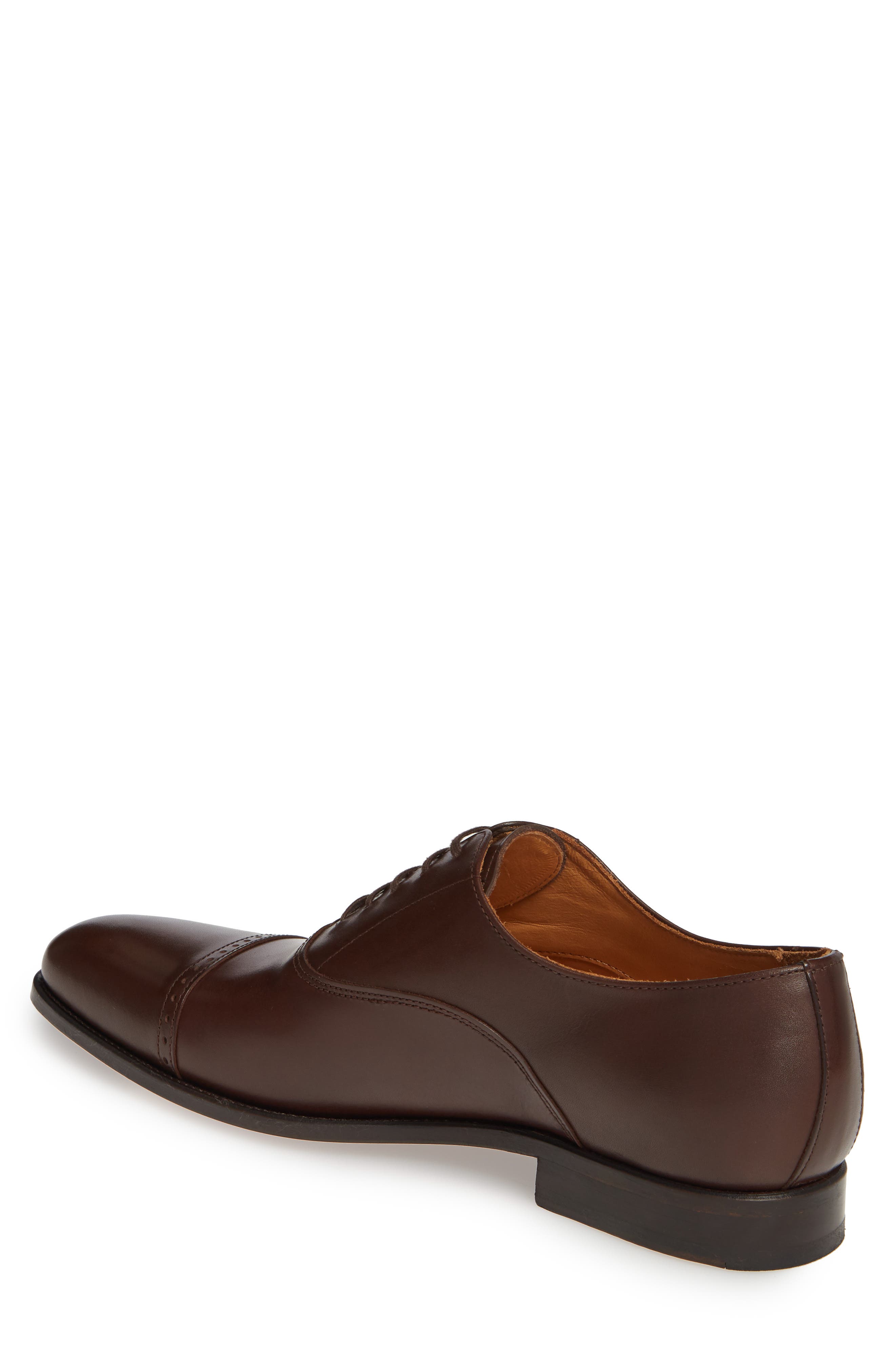 Walker Cap Toe Oxford, Alternate, color, BROWN LEATHER