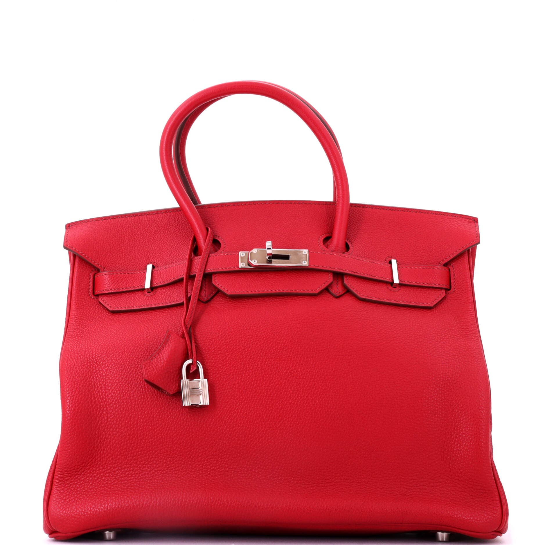 Birkin Handbag Red Vache Trekking with Palladium Hardware 35, Main, color, Red