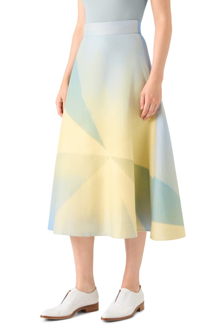 Sunbeam A-Line Cotton Midi Skirt, Alternate, color, MULTICOLOR