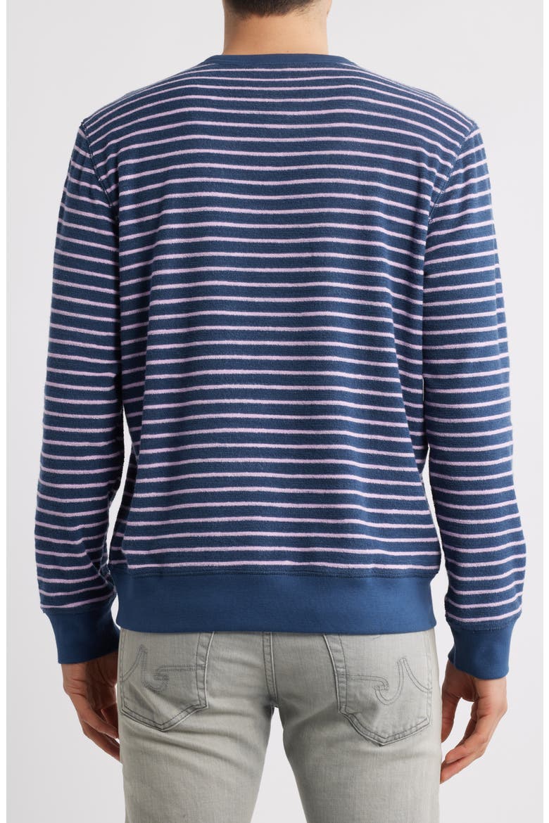Cabana French Terry Crewneck Sweatshirt, Alternate, color, NAVY LILAC BRETON STRIPE