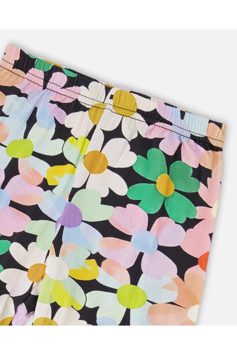 Viscose Slim Fit Flowers Leggings, Alternate, color, Black Floral Print