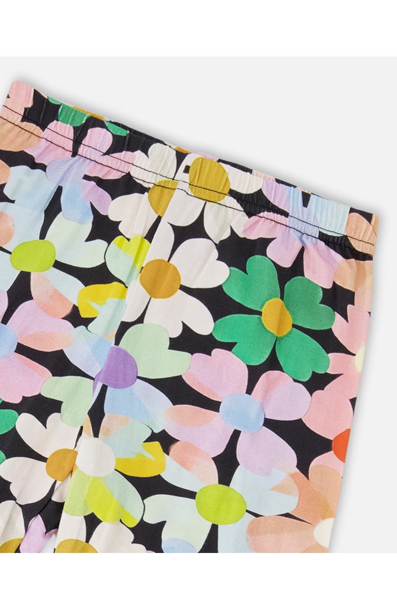 Deux par Deux Viscose Slim Fit Flowers Leggings, Alternate, color, Black Floral Print