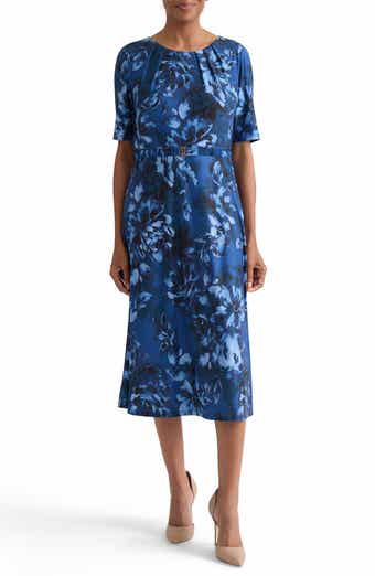 Floral Belted A-Line Dress