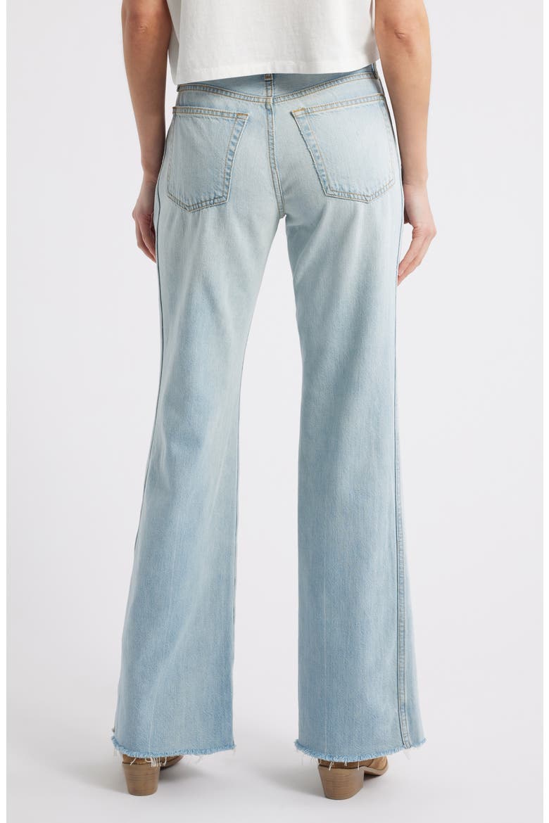 The Californian High Waist Raw Hem Flare Leg Jeans, Alternate, color, BIG SUR