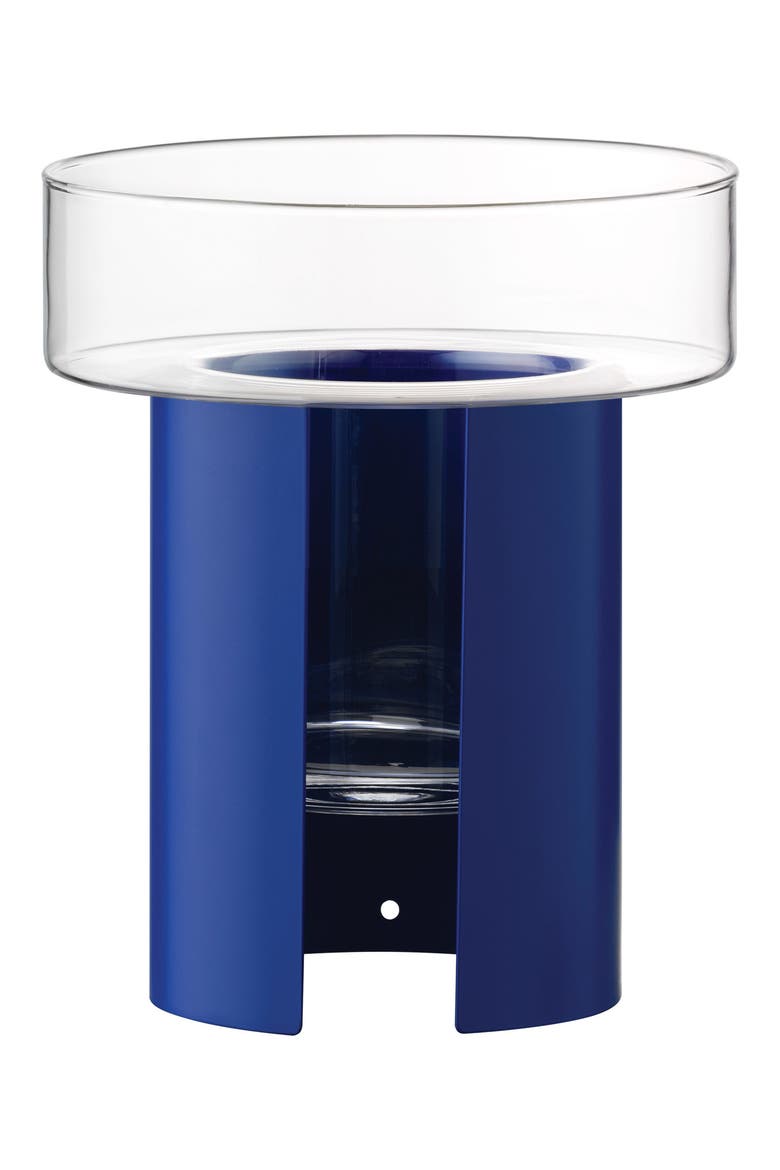 Terrazza Glass & Steel Planter Vase, Main, color, BLUE/ CLEAR GLASS