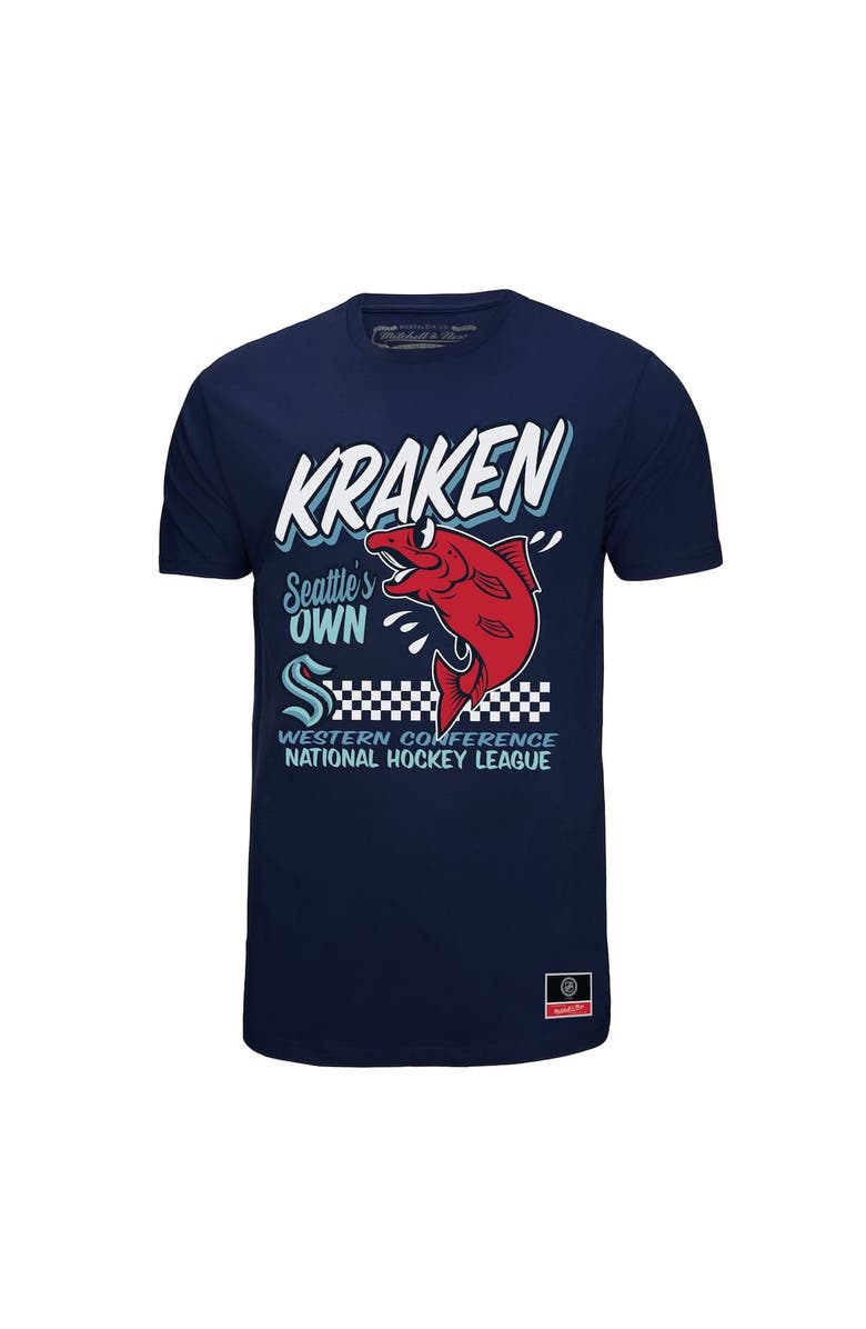 Mitchell & Ness Men's Mitchell & Ness Deep Sea Blue Seattle Kraken Local Food T-Shirt, Alternate, color, 