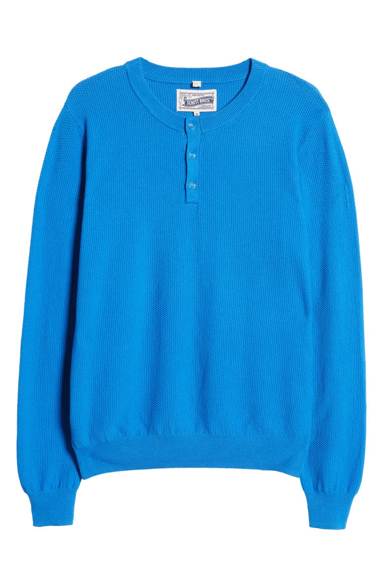 Schott NYC Men's Crewneck Cotton Henley Sweater, Alternate, color, 