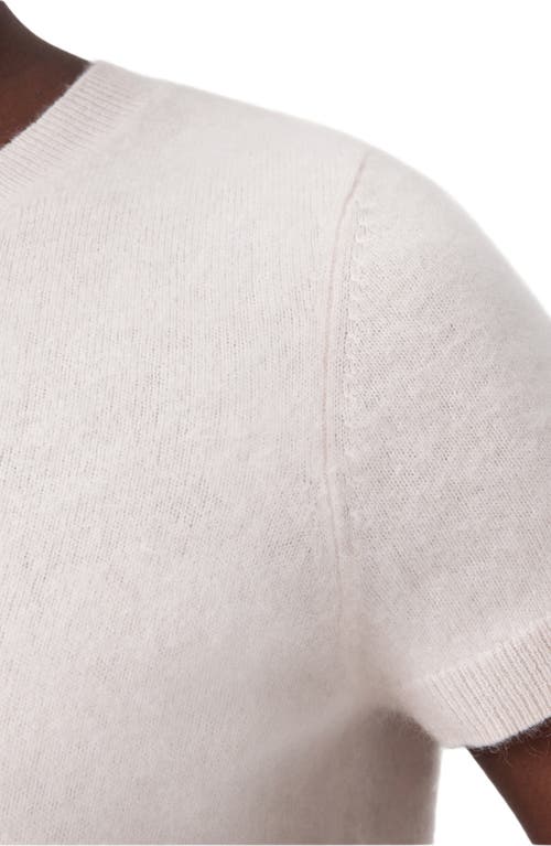 Allsaints Rebel Short Sleeve Cashmere Sweater In White