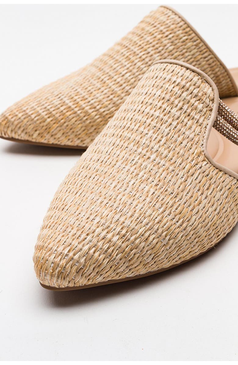 Prologue Shoes Pesa Woven Slippers, Alternate, color, Beige Faux Leather