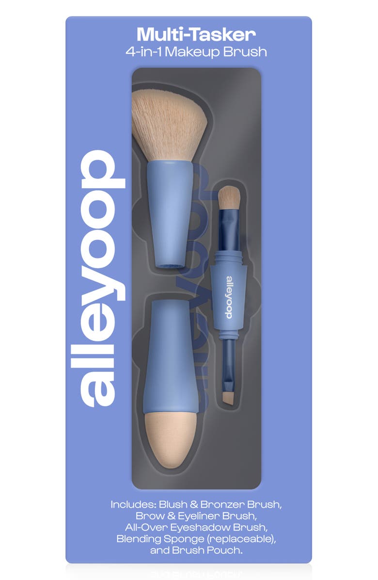 Alleyoop Multi-Tasker 4-in-1 Makeup Brush, Main, color, Blue