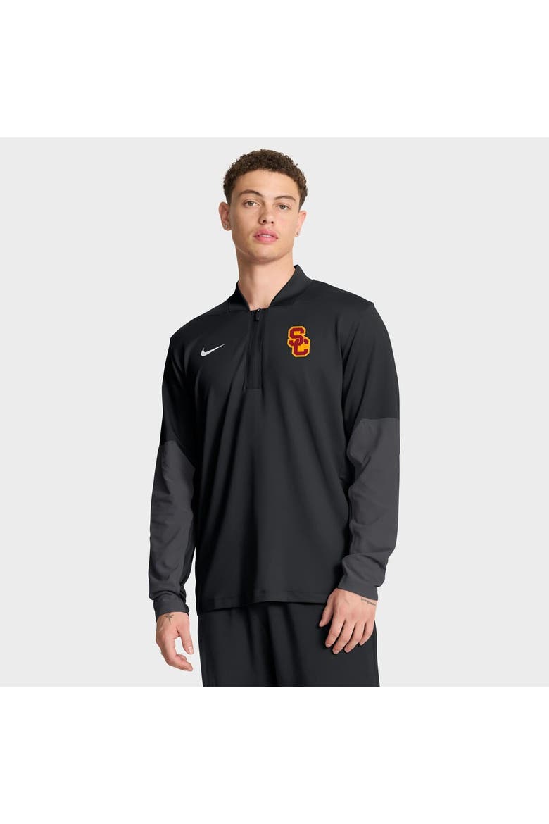 Men's Nike Black USC Trojans One Goal Performance Half-Zip Pullover, Main, color, Black