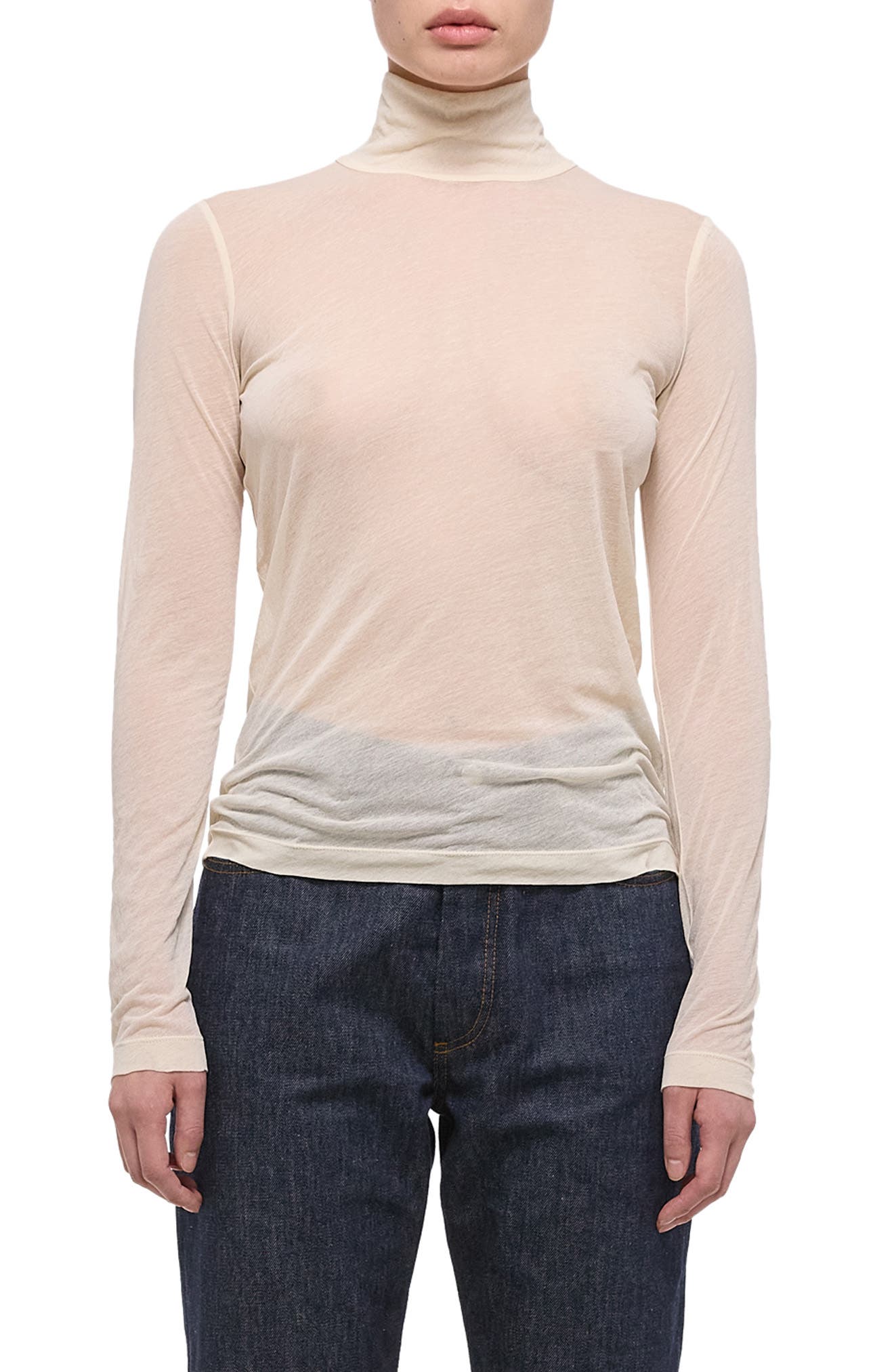 Helmut Lang Two Way Sheer Turtleneck Top