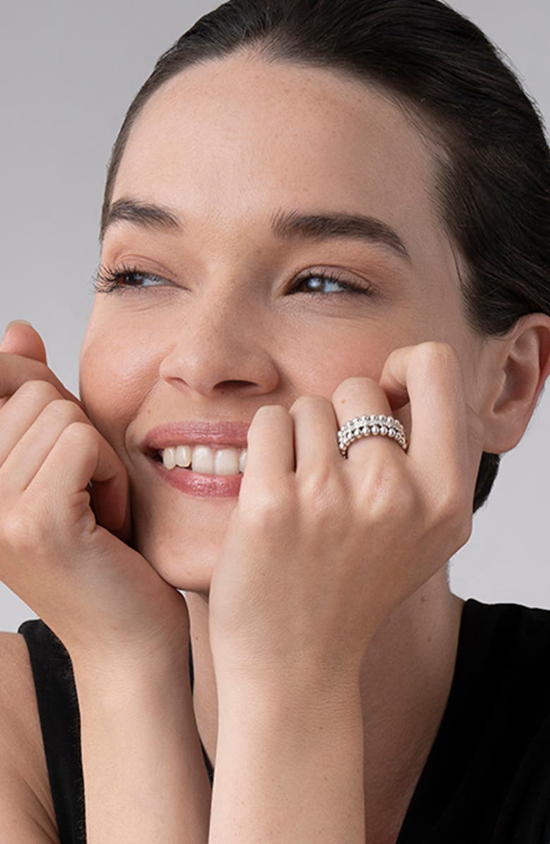 LAGOS Caviar Spark Diamond Band Ring, Alternate, color, Silver/ Diamond