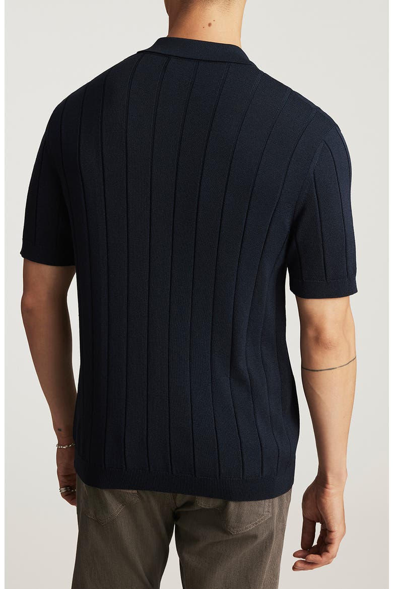 Edition Slim Fit Short Sleeve Knit Button-Up Shirt, Alternate, color, TOTAL ECLIPSE