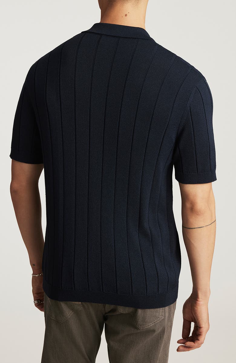 Mavi Jeans Edition Slim Fit Short Sleeve Knit Button-Up Shirt, Alternate, color, Total Eclipse