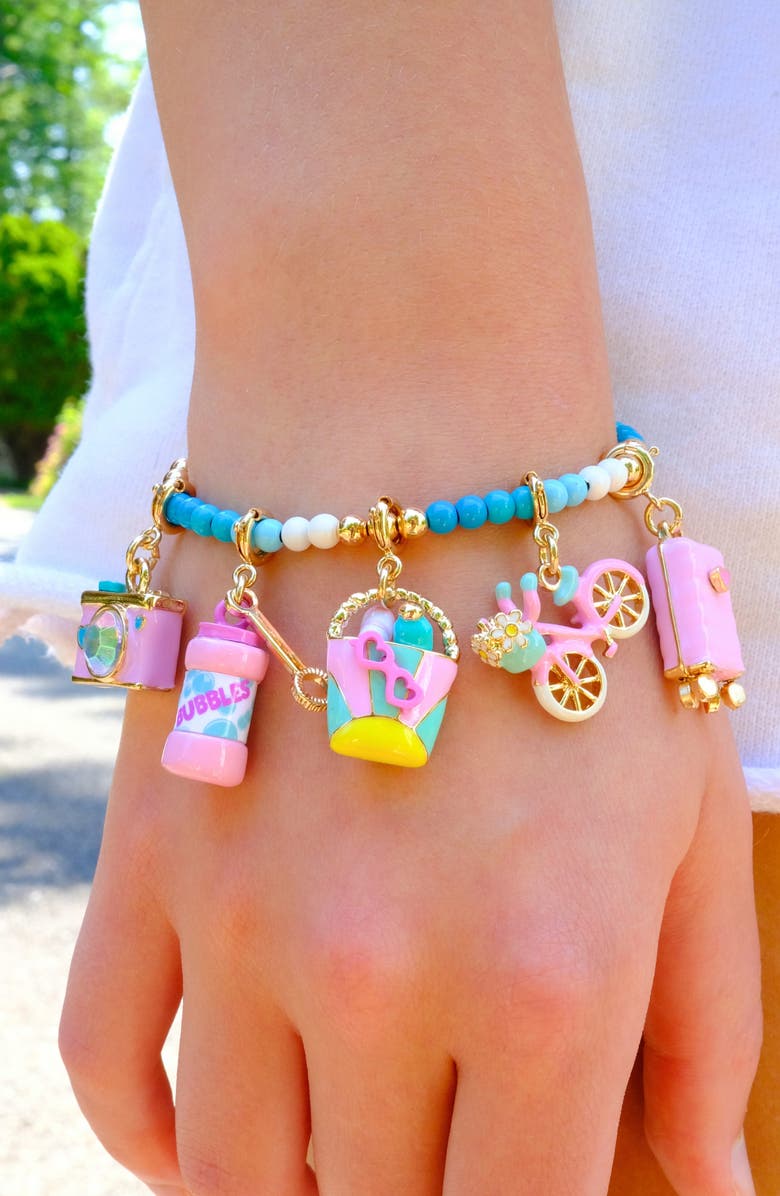 CHARM IT!<sup>®</sup> Stretch Beaded Bracelet, Alternate, color, Aqua