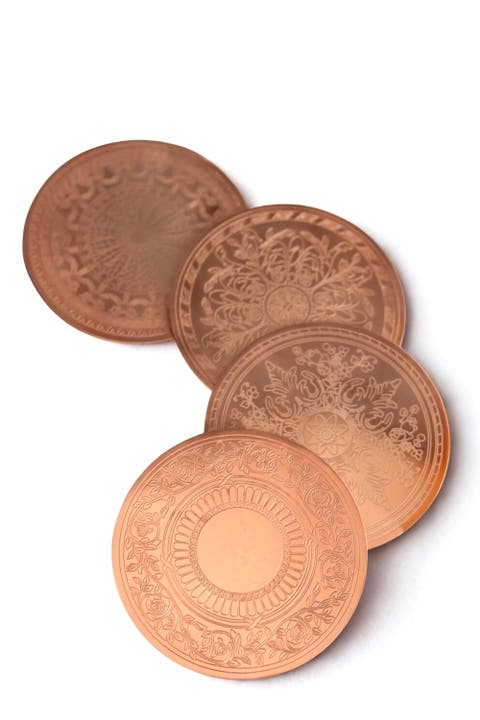 Vintage Inspired Copper Coasters Set