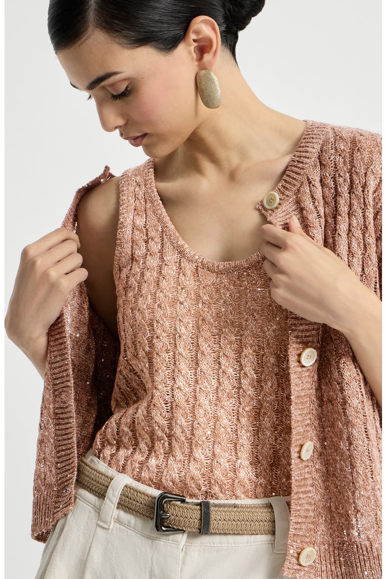 Dazzling cable top, Alternate, color, Brown